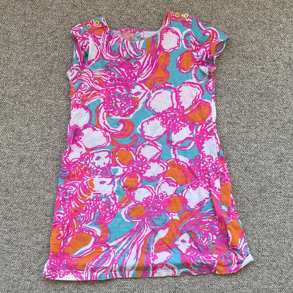 Lilly Pulitzer Pink and Orange Floral Kids Dress